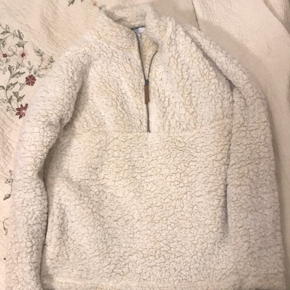 time tru fuzzy quarter zipped jacket